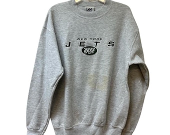 Lee スウェットトレーナー90s古着 NFL ニューヨーク・ジェッツ 刺繍ロゴ Vintage 90s New York Jets Crewneck Lee Brand Sweatshirt Oversized