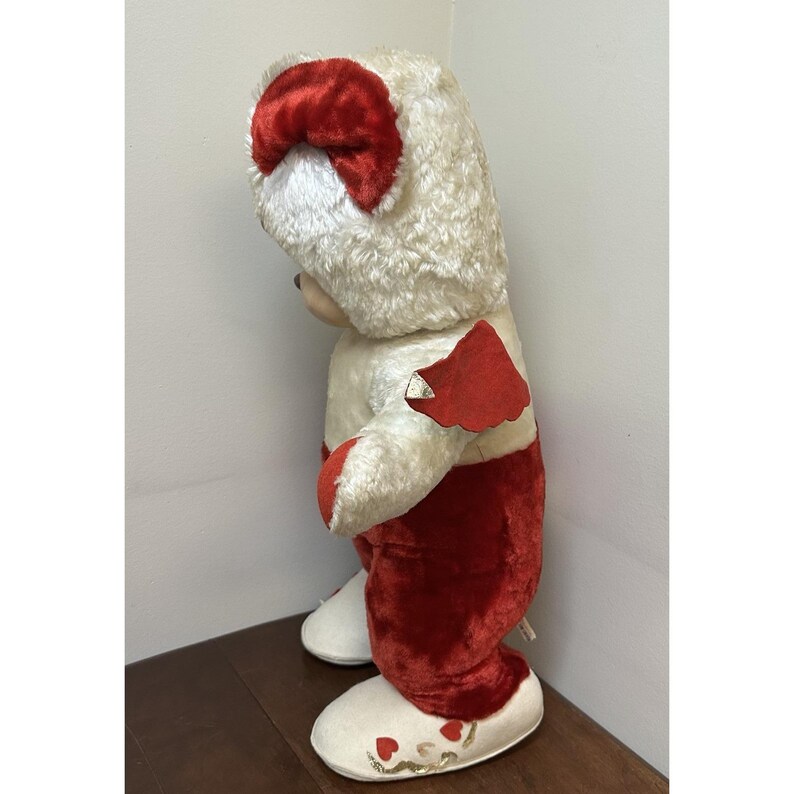 Vintage Rushton Star Creation Rubber Face Plush Angel Cupid Doll Red White 26" image 19