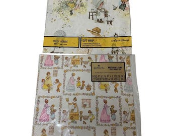 Vintage Holly Hobbie American Greetings & Hallmark-cadeauverpakking 2 pakken 4 vellen