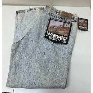 Vintage WRANGLER Rugged Wear Western Cowboy Rodeo Denim Jeans 40 x 30 NOS afbeelding 1