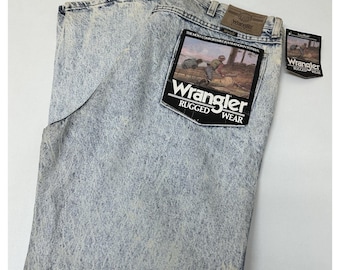 Vintage WRANGLER Rugged Wear Western Cowboy Rodeo Denim Jeans 40 x 30 NOS