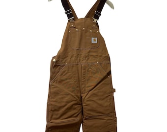 Mono Carhartt Duck clásico con cremallera hasta la rodilla y forro acolchado R02 BRN 58 X 30 NUEVO NOS