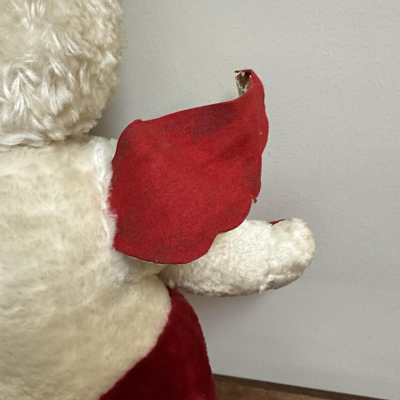 Vintage Rushton Star Creation Rubber Face Plush Angel Cupid Doll Red White 26" image 16