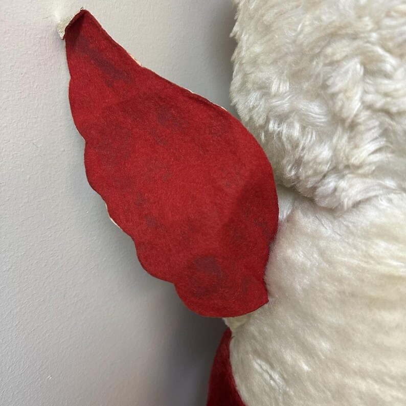 Vintage Rushton Star Creation Rubber Face Plush Angel Cupid Doll Red White 26" image 15