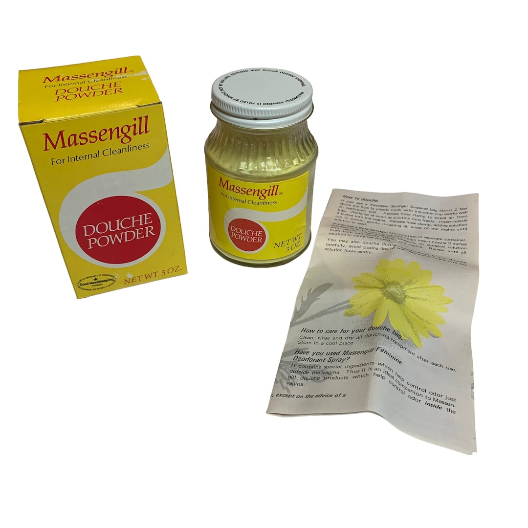 Vintage MASSENGILL Douche Powder Jar in Original Box 3 Oz Prop Etsy