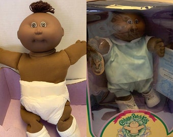 Vtg 1985 Cabbage Patch Kids Preemie Boris Noah African American Baby Boy Doll