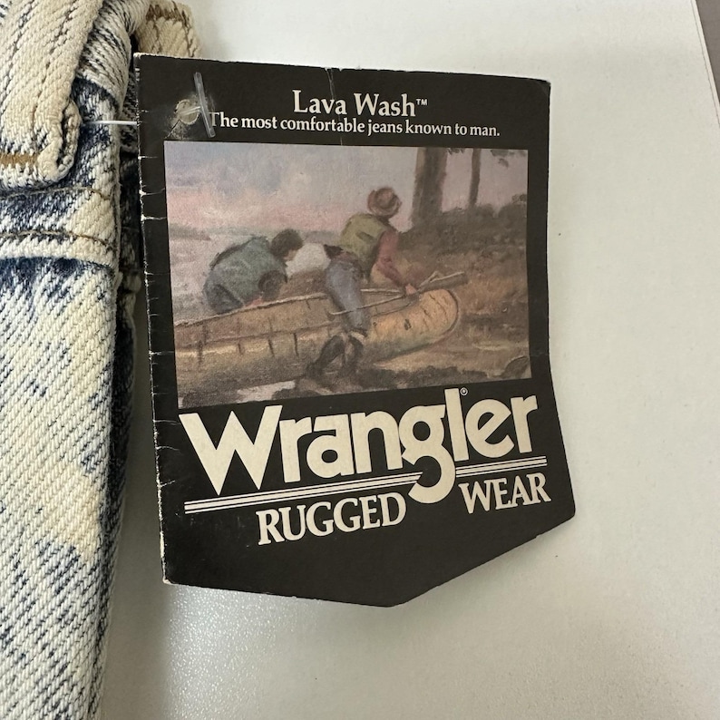 Vintage WRANGLER Rugged Wear Western Cowboy Rodeo Denim Jeans 40 x 30 NOS afbeelding 4