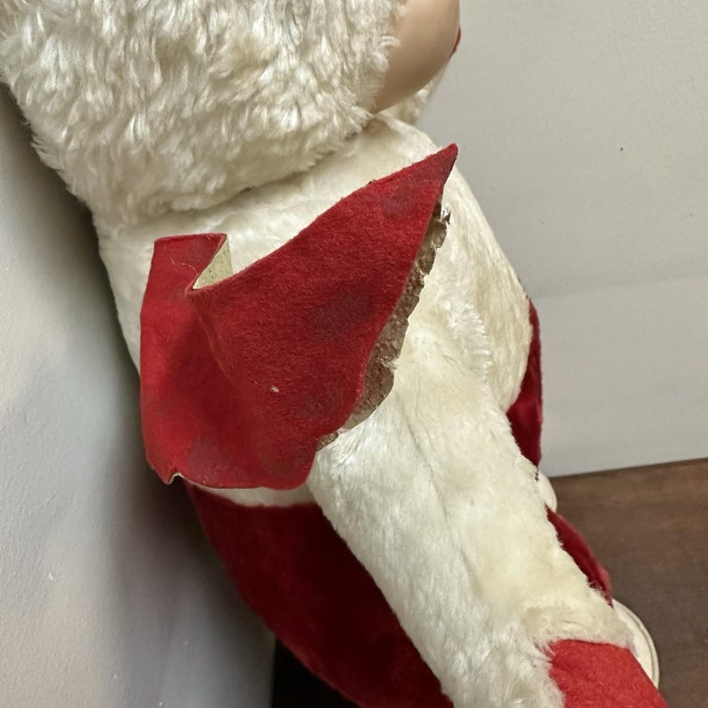 Vintage Rushton Star Creation Rubber Face Plush Angel Cupid Doll Red White 26" image 13