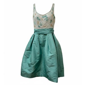 1950s Green Beaded Party Dress - Etsy