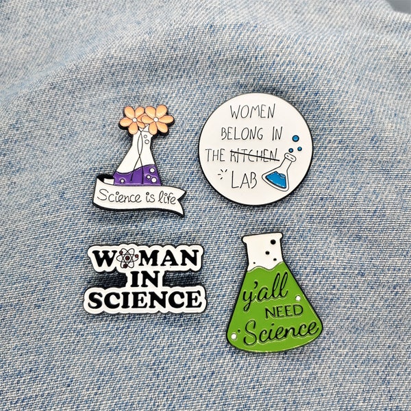 Woman in Science Enamel Pin | Women Empowerment Series Pin | Science Enamel Pin | Science Gift