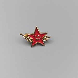 Rode ster met tarwe emaille pin Sovjet-Unie logo pin socialisme hamer en sikkel pin afbeelding 5