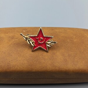 Rode ster met tarwe emaille pin Sovjet-Unie logo pin socialisme hamer en sikkel pin afbeelding 7