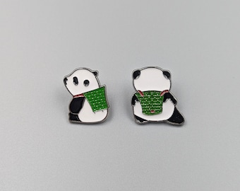 Panda mit Bambuskorb Emaille Pin Niedlicher Panda Pin