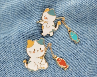 Süße Katzen-Angel-Emaille-Pins