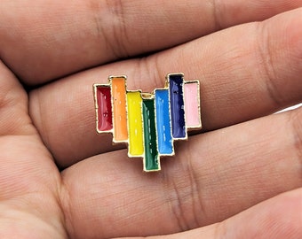 Rainbow Heart Enamel Pin Pride Heart Pin LGBTQ Pin