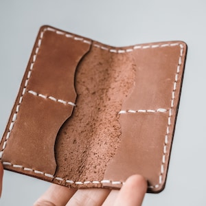 Leather CF Card Holder – 4 Slot Memory Card Case – Compact Leather CF Card Wallet – Handmade Minimalist CF Card Organizer