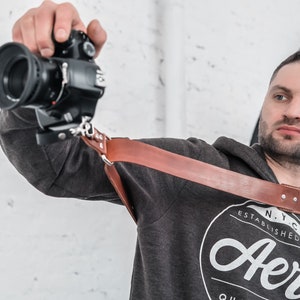 Personalized Camera Shoulder Strap Accessories for One Camera - Neck Shoulder Leather Sling Camera Gear For DSLR or SLR Custom Engraved Gift