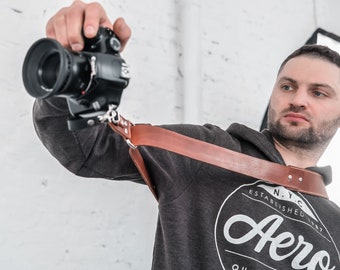 Personalized Leather Camera Strap: DSLR/SLR Shoulder Sling, Custom Engraved