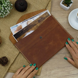Aangepaste leren enveloppen voor foto&#39;s | 6 x 8&#39; afdrukken: 15 x 21 cm | Aandenken voor foto&#39;s