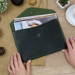 Personalized Leather Photo Envelope | 6x8 Photo Case 15x21cm | Custom Engraved Wedding Photo Holder | Keepsake Envelope