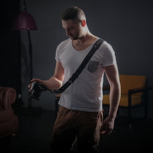 Personalized Camera Shoulder Strap Accessories for One Camera - Neck Shoulder Leather Sling Camera Gear For DSLR or SLR Custom Engraved Gift