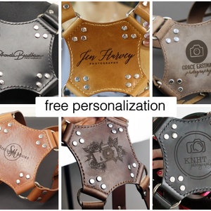 Dual Camera Strap Personalized Adjustable Harness for DSLR or SLR camera Custom Engraved Gift for Photographer image 9