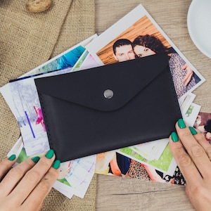 Leather Photo Case - 4x6 Photo 10x15cm, Leather Memory Envelope | Minimalism design