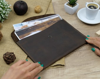 Personalized Leather Photo Envelopes for 6x8 Prints 15x21cm | Custom Storage for Photos and Memories