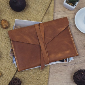 Estuche de piel – Sobre de piel para fotos de 6 x 8 pulgadas, 15 x 21 cm, dinero, documentos y cartas – Diseño minimalista