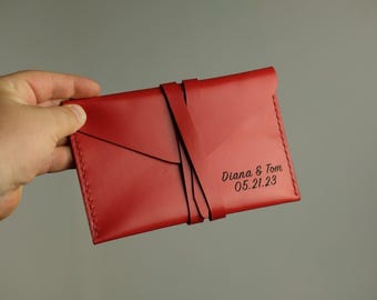 Custom Leather Photo Envelope – 4х6 in (10x15 cm) Wedding Keepsake