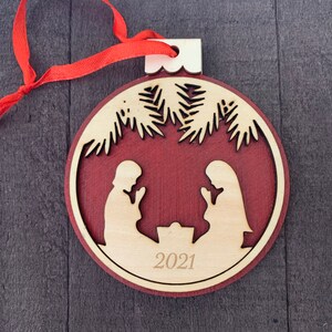Wood-cut Nativity Ornament