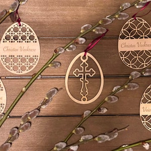 Christos Voskrese Voistinu Voskrese - Set of 5 Easter Decorations Church Slavonic "Christ is Risen" "Indeed He is Risen"