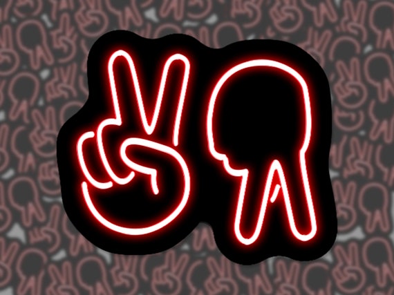 Peace Up A-Town Down Atlanta Neon Sign Sticker