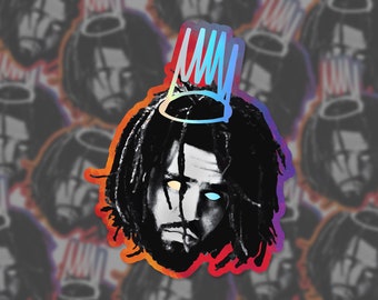 Holographic J. Cole Crown Sticker