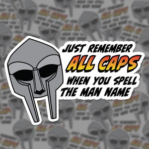 MF DOOM Mask All Caps Sticker