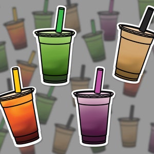 Milk Tea - Thai Tea - Matcha Tea - Taro Tea Sticker