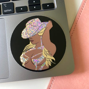Glitter Cowgirl Sticker