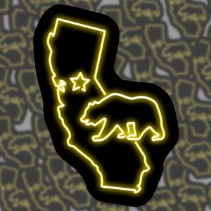 Autocollant de signe de néon d’ours de la Californie