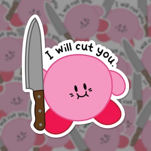 Messer Meme I Will Cut You Aufkleber