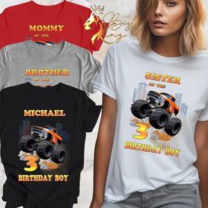 Monster Truck Birthday Family Shirt, Custom Birthday Boy Shirt, Monster Truck Birthday Shirts, Birthday Boy Shirt,Gift Birthday Boy T-Shirts