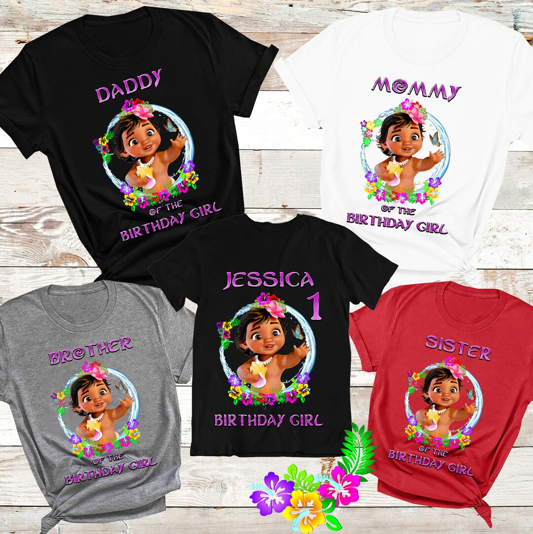 Moana Birthday Shirt Family Shirts Girl Baby Moana Birthday Girl Moana ...