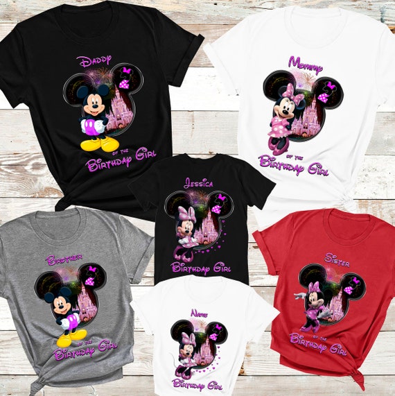 Camisas de cumpleaños familiares Rosa Minnie Mouse Camisa de Etsy
