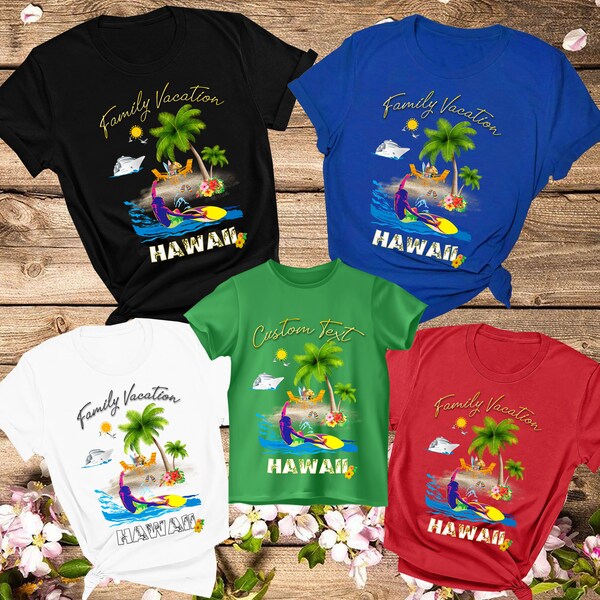 Hawaii Shirt Hawaii Reise T-shirts Familienurlaub Hawaii Shirts Hawaii Gruppen Shirts Hawaii Urlaub Outfit Kundenspezifische Urlaubs Shirts.