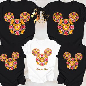 Camiseta com cabeça de Mickey com flores, camiseta com cabeça de Mickey com flores da Disney, camiseta do Festival de Jardinagem da Disney, camiseta do Mickey, camiseta com flores da Disney, camiseta com flores para presente