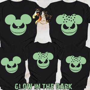 Disney Jack Skellington Shirt,Jack Skellington Mickey and Minnie Halloween Shirts,Halloween Party Glow In The Dark T-Shirt,Gift Disney Shirt