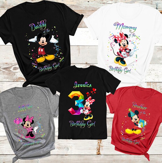 Mickey Mouse y Minnie cumpleaños camisa minnie ratón - España