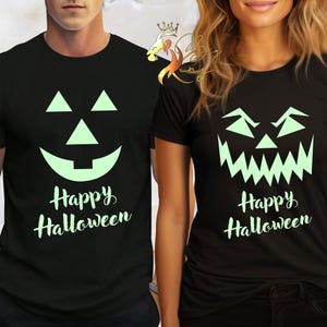 Halloween Shirt,Halloween Party Group T-Shirt,Halloween Family Shirt, Pumpkin Family Face Shirt,Glow In The Dark Shirt,Gift Halloween Shirt
