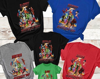 Superhero Birthday Shirt,Avengers Family Shirts,Superhero Shirt,Superhero Party Tee,Boys Birthday Shirt,Kids Toddler Birthday Gift,Bday Tee