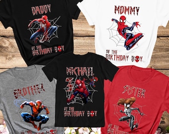 Spiderman Birthday Theme Shirts Matching Camisas Etsy España