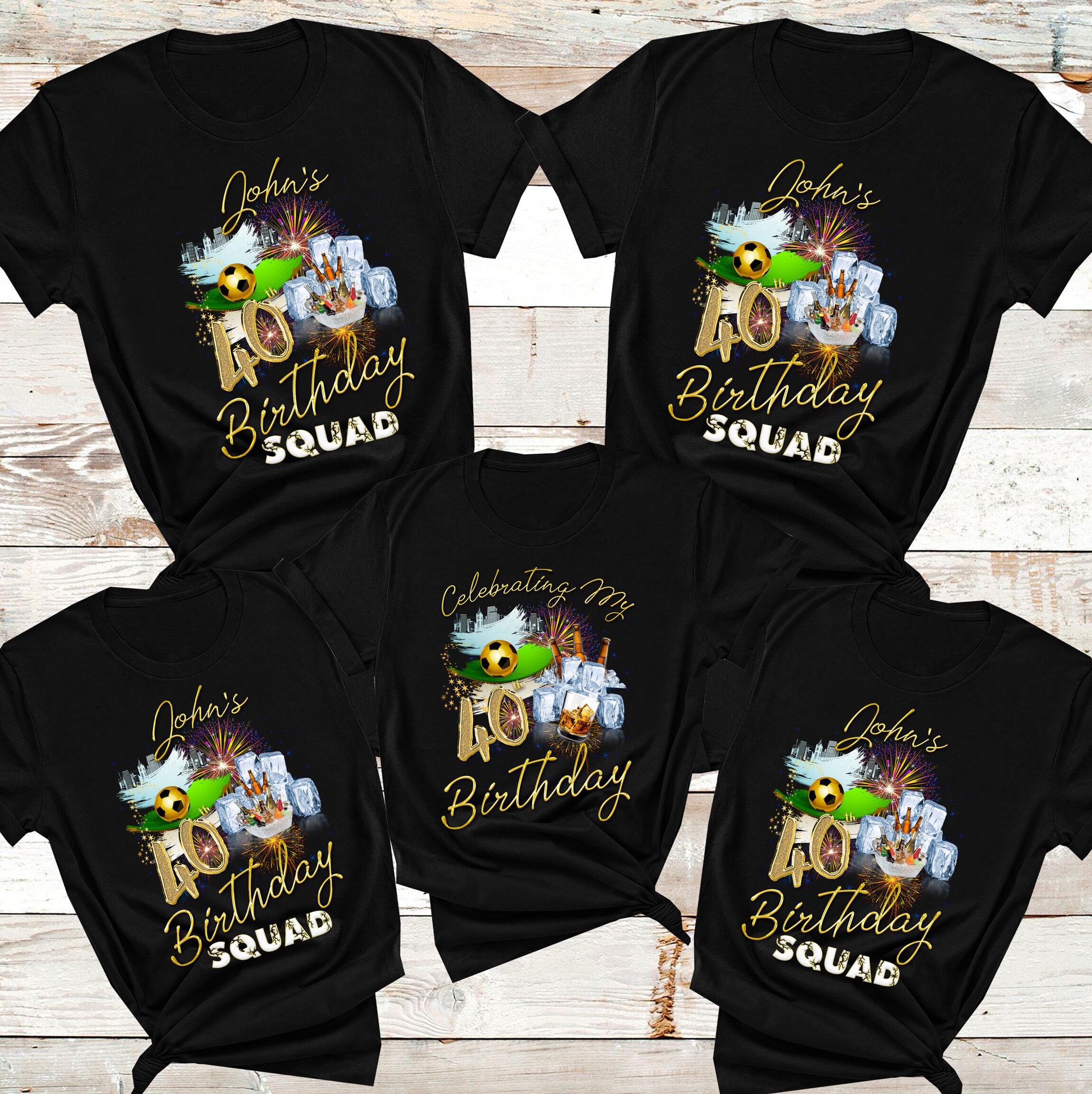 Birthday Year Shirt for Men 40th Birthday Shirt birthday Squad Shirts soccer Birthday Shirt birthday Group Shirts Custom Men s Birthday Tees Etsy